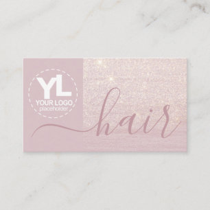 Glamour Glitter Pink Blush Purple Logo Template Business Card