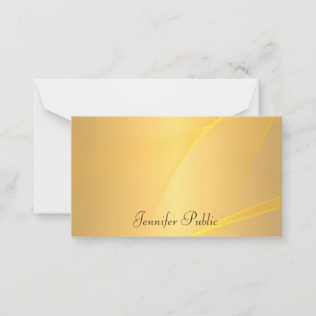 Glamour Gold Background Handwriting Script Text Card (Front)