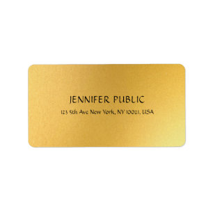 Glamour Gold Elegant Golden Modern Design Address Label
