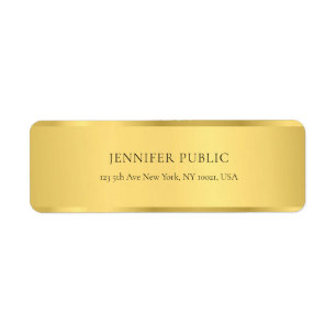 Glamour Gold Elegant Golden Modern Return Address