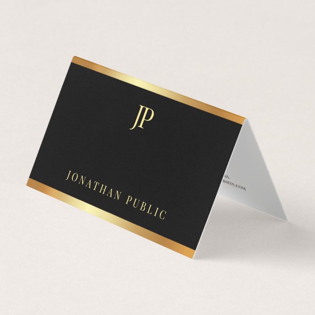 Glamour Gold Elegant Modern Template Professional Business Card (Front)