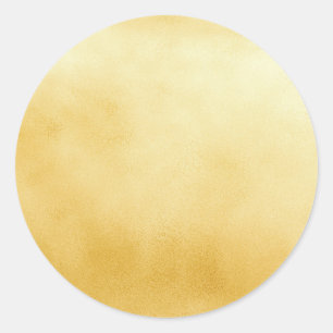 Glamour Gold Faux Metallic Classic Round Sticker
