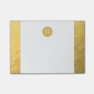 Glamour Gold Foil Background Monogram Post-it Notes