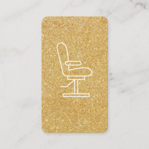 Glamour Gold Glitter Stylist Chair Business Card