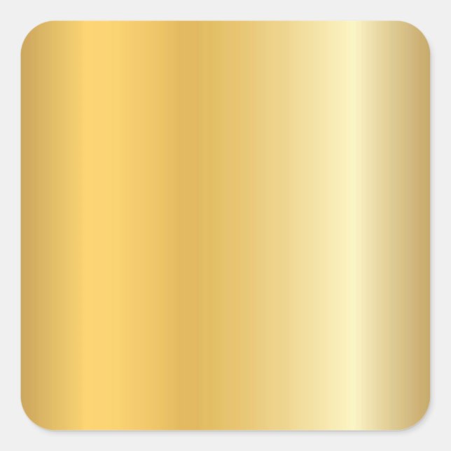 Glamour Gold Look Blank Template Modern Elegant Square Sticker (Front)