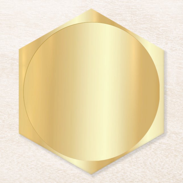 Glamour Gold Look Elegant Blank Modern Template Paper Coaster (Front)