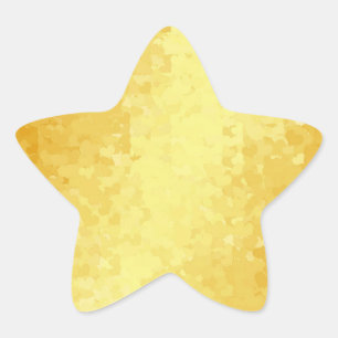 Glamour Gold Look Hearts Blank Template Star Sticker