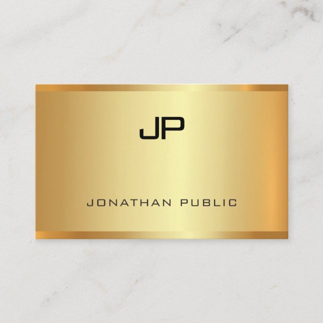 Glamour Gold Modern Elegant Template Luxurious Business Card (Front)