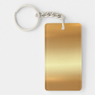 Glamour Gold Rectangle Template Double Sided Blank Key Ring