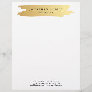 Glamour Gold White Elegant Modern Template Custom Letterhead