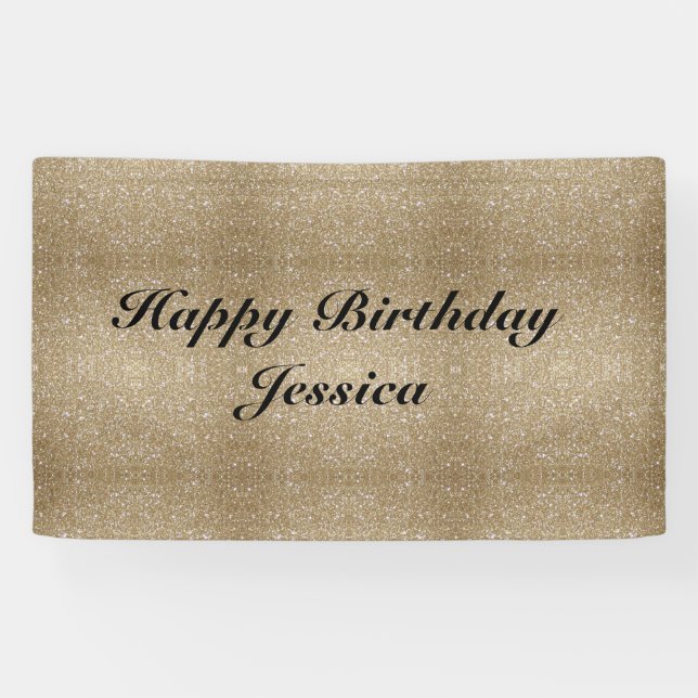 Glamour golden Glitz Bokeh lights gold glitter Banner (Horizontal)