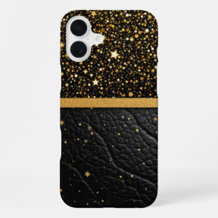 Glamour Guard (Glitter - gold - Leather) iPhone 16 Plus Case