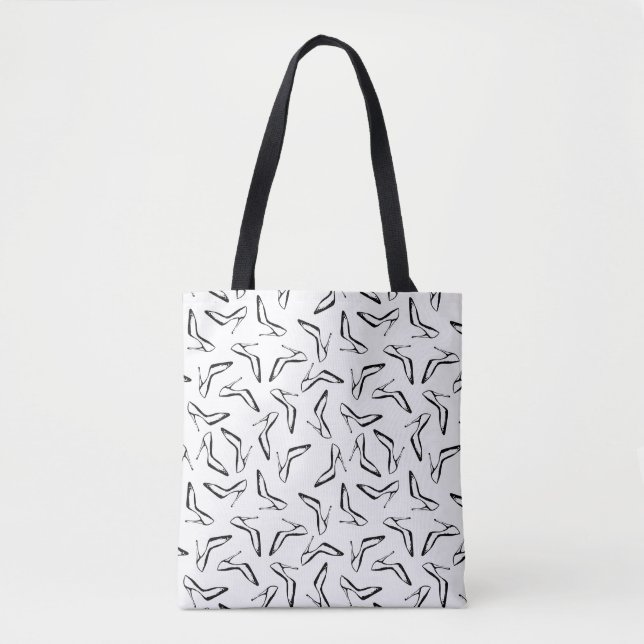 Glamour High Heels Hand Drawn Tote Bag (Front)