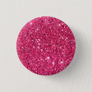 Glamour Hot Pink Glitter 3 Cm Round Badge