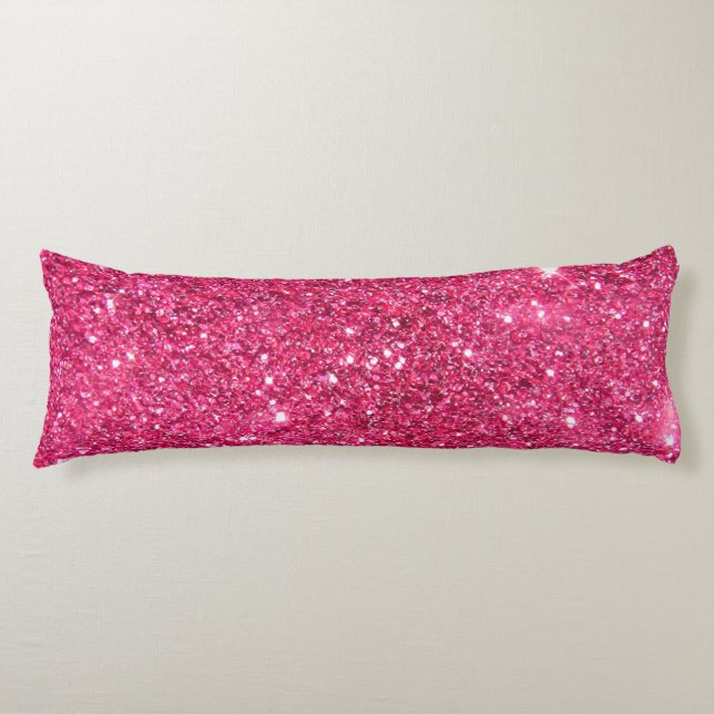 Glamour Hot Pink Glitter Body Cushion (Front)