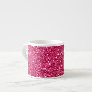 Glamour Hot Pink Glitter Espresso Cup