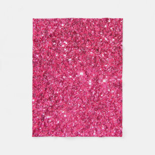 Glamour Hot Pink Glitter Fleece Blanket