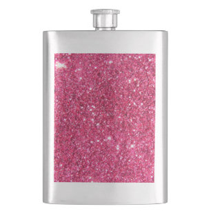 Glamour Hot Pink Glitter Hip Flask