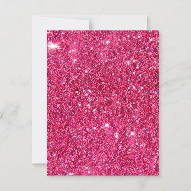 Glamour Hot Pink Glitter Invitation (Front)