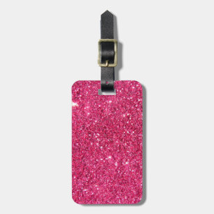 Glamour Hot Pink Glitter Luggage Tag