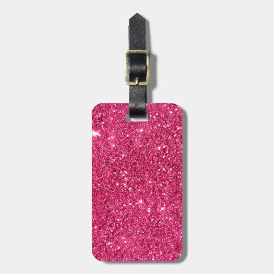 glitter luggage tag