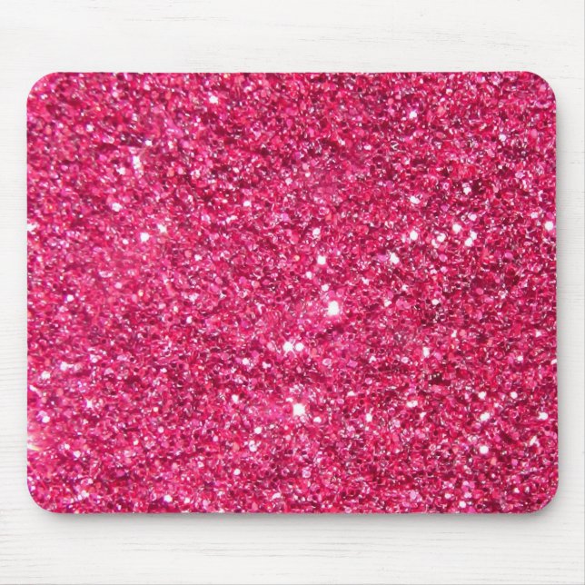 Glamour Hot Pink Glitter Mouse Mat (Front)