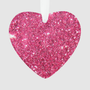 Glamour Hot Pink Glitter Ornament