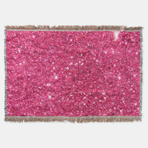 Glamour Hot Pink Glitter Throw Blanket