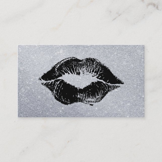 Glamour Lipstick Kiss Glitter Business Card (Front)