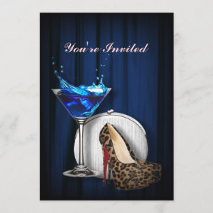 glamour martini cocktail party girl stilletos invitation