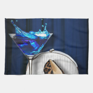 glamour martini cocktail party girl stilletos tea towel