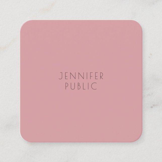 Glamour Modern Minimalist Design Professional Square Business Card (Front)