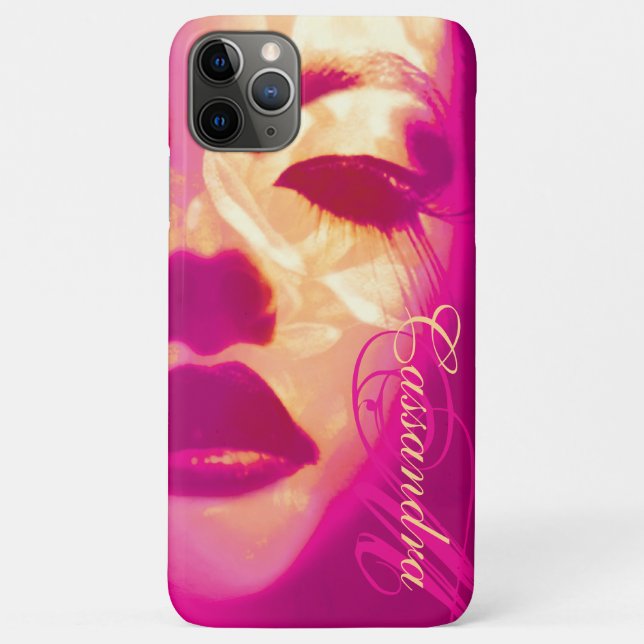 Glamour painted face pink fashion iphone case (Back)