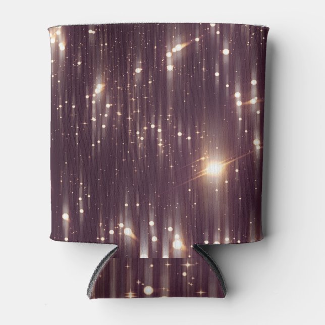 Glamour Pink: Abstract Glitter Background Can Cooler (Front)