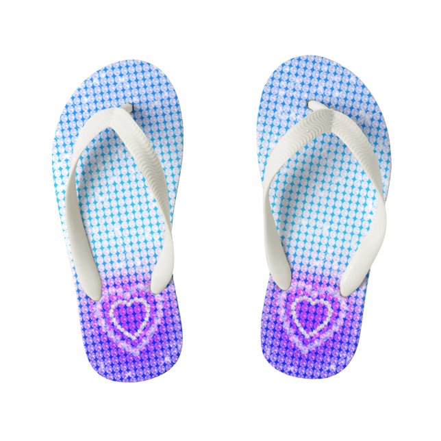 Glamour Purple Blue Gradient  Kid's Flip Flops (Footbed)
