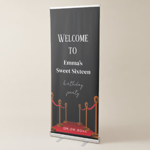 Glamour Red Carpet Sweet 16th Birthday Party  Retractable Banner