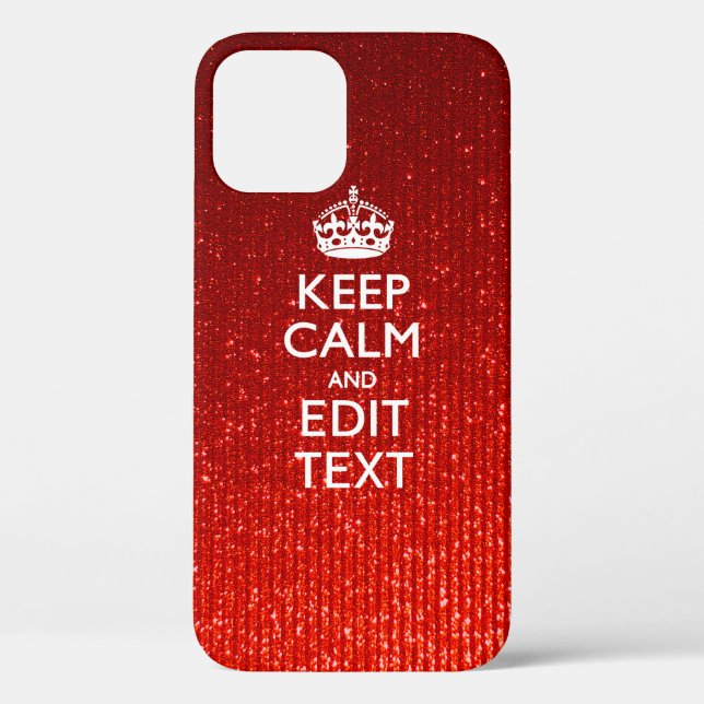 Glamour Red Festive Personalised Keep Calm Case-Mate iPhone Case (Back)