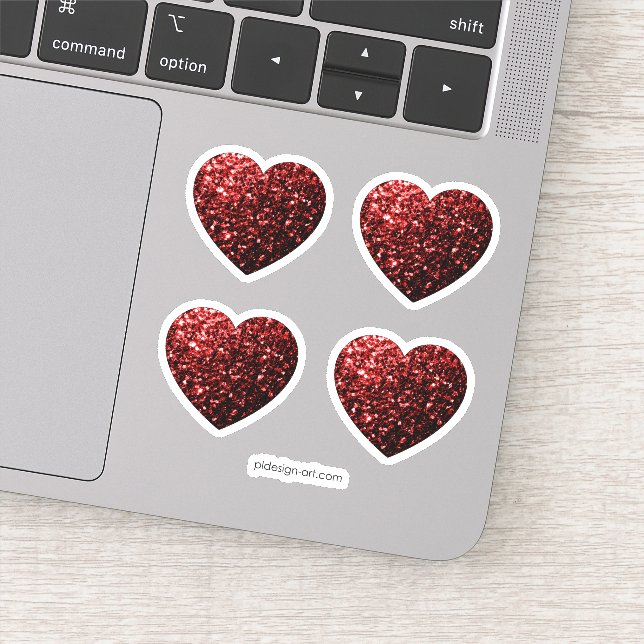 Glamour Red Glitter sparkles Hearts (Detail)