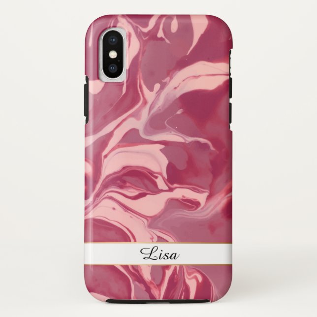 Glamour Red Velvet Marble Case-Mate iPhone Case (Back)