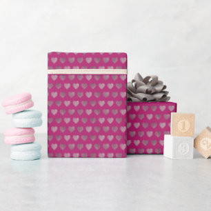 Glamour Rose Gold Hearts Faux Glitter Pattern Wrapping Paper