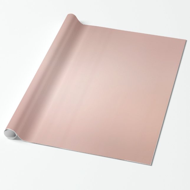 Glamour Rose Gold Metallic Look Glossy Gift Wrapping Paper (Unrolled)
