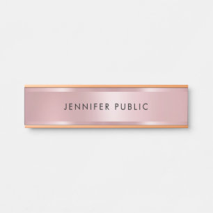 Glamour Rose Gold Modern Elegant Template Door Sign