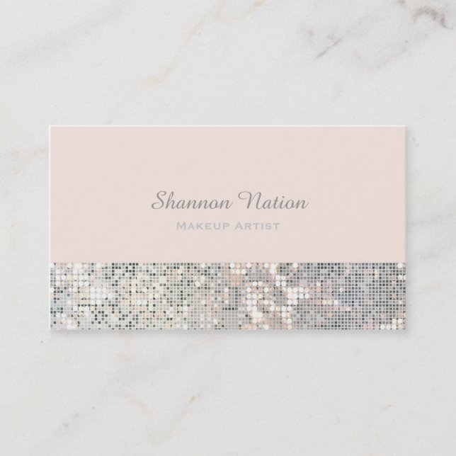 Glamour Sequin Glitter Blush Pink Business Card (Front)