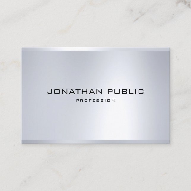 Glamour Silver Look Modern Professional Template Business Card (Front)