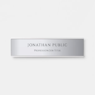 Glamour Silver Professional Modern Elegant Trendy Door Sign