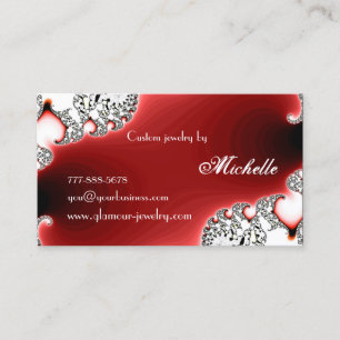 Glamour Sparkle Red Jewellery/Jewellery Designer Business Card