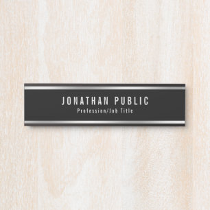 Glamour Template Modern Black And Silver Door Sign