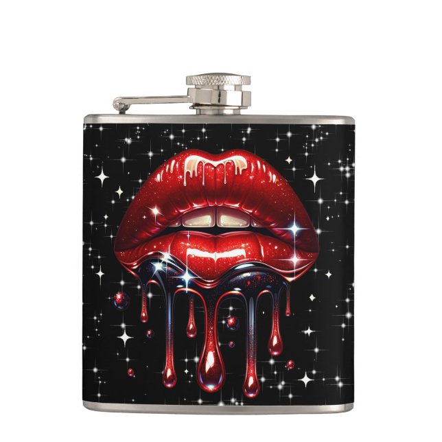 glamour,trendy,girly,beauty,makeup,salon,spa,elega hip flask (Front)