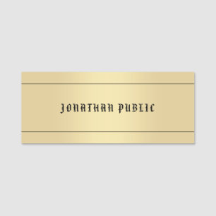 Glamour Vintage Look Old Text Template Faux Gold Name Tag