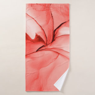 Glamour Watercolor. Pastel Bright Effect. Pink Sop Bath Towel